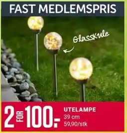 Europris UTELAMPE, Medlemspris tilbud