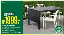 Europris BORD MED KLAFF tilbud