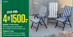 Europris RIMINI 7-POS STOL tilbud