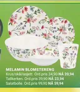 Europris MELAMIN BLOMSTERENG tilbud
