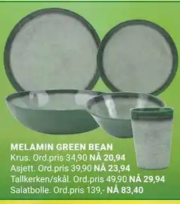 Europris MELAMIN GREEN BEAN tilbud