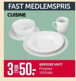 Europris SERVISE HVIT, Medlemspris tilbud
