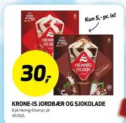 Bunnpris KRONE-IS JORDBÆR OG SJOKOLADE tilbud