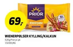 Bunnpris PRIOR Wienerpølser Kylling/Kalkun tilbud