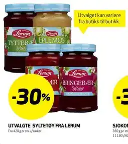 Bunnpris UTVALGTE SYLTETØY FRA LERUM tilbud