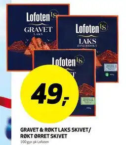 Bunnpris GRAVET & RØKT LAKS SKIVET/RØKT ØRRET SKIVET tilbud