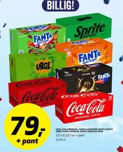 Bunnpris COCA-COLA ORIGINAL, FANTA U/SUKKER, FANTA EXOTIC ZERO, FANTA CRIMSON, SPRITE ZERO OG URGE tilbud