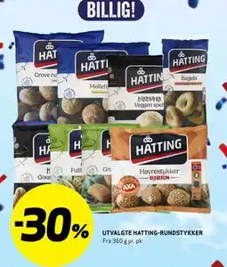 Bunnpris UTVALGTE HATTING-RUNDSTYKKER tilbud
