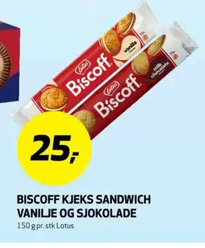 BISCOFF KJEKS SANDWICH VANILJE OG SJOKOLADE