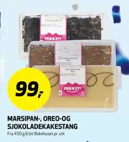 Bunnpris MARSIPAN-, OREO-OG SJOKOLADEKAKESTANG tilbud