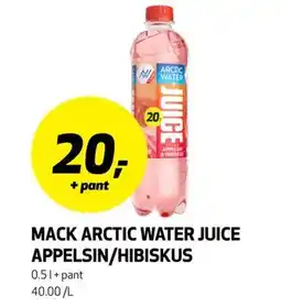 Bunnpris MACK ARCTIC WATER JUICE APPELSIN/HIBISKUS tilbud