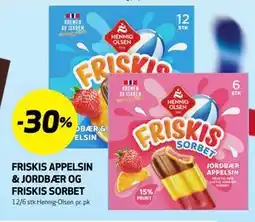 Bunnpris FRISKIS APPELSIN & JORDBÆR OG FRISKIS SORBET tilbud
