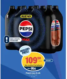 Coop Obs Pepsi max 8 stk tilbud