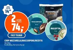 Coop Obs Coop mozzarella/mascarpone/ricotta tilbud
