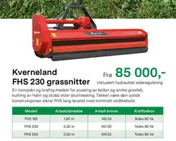Felleskjøpet Kverneland FHS 230 grassnitter tilbud