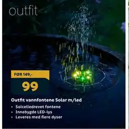 Megaflis Outfit vannfontene Solar m/led tilbud
