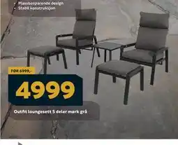 Megaflis Outfit loungesett 5 deler mørk grå tilbud