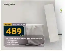 Megaflis BerryAlloc Lys Skifer Børstet Slett baderomspanel tilbud