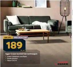 Megaflis Egger Cream Seefeld Oak laminatgulv tilbud