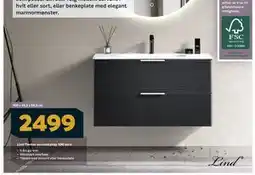 Megaflis Lind Timber servantskap 100 sort tilbud