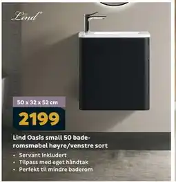 Megaflis Lind Oasis small 50 baderomsmøbel høyre/venstre sort tilbud