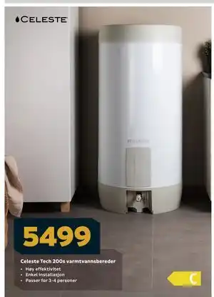 Celeste Tech 200s varmtvannsbereder