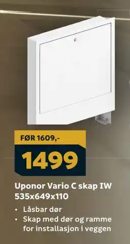 Megaflis Uponor Vario C skap IW 535x649x110 tilbud
