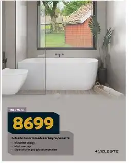 Megaflis Celeste Caserta badekar høyre/venstre tilbud