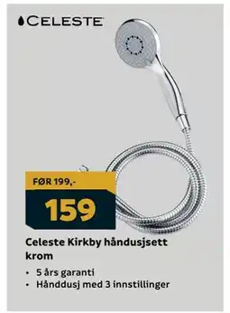 Megaflis Celeste Kirkby håndusjsett krom tilbud