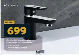 Megaflis Celeste Marlow servantbatteri krom/matt sortvantbatteri tilbud