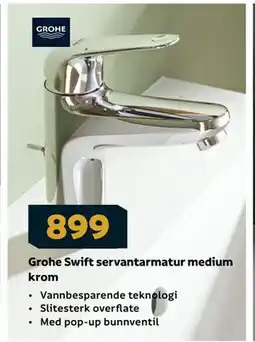 Megaflis Grohe Swift servantarmatur medium krom tilbud