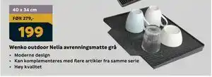Megaflis Wenko outdoor Nelia avrenningsmatte grå tilbud