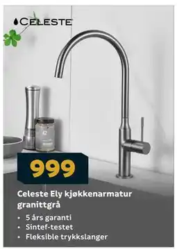 Megaflis Celeste Ely kjøkkenarmatur granittgrå tilbud