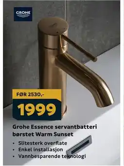 Megaflis Grohe Essence servantbatteri børstet Warm Sunset tilbud