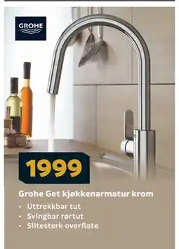 Megaflis Grohe Get kjøkkenarmatur krom tilbud