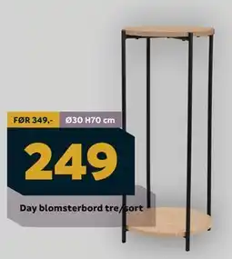 Megaflis Day blomsterbord tre/sort tilbud