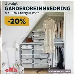 Megaflis Utvalgt GARDEROBEINNREDNING fra Elfa i fargen hvit tilbud