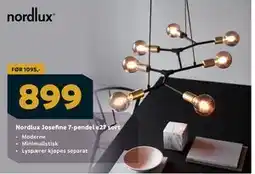 Megaflis Nordlux Josefine 7-pendel e27 sort tilbud