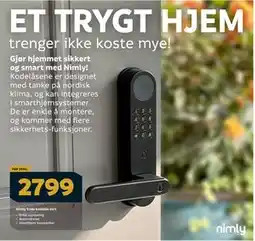 Megaflis Nimly Code kodelås sort tilbud