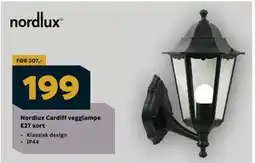 Megaflis Nordlux Cardiff vegglampe E27 sort tilbud