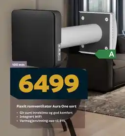 Megaflis Flexit romventilator Aura One sort tilbud