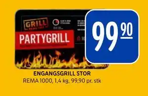 Rema 1000 ENGANGSGRILL STOR tilbud