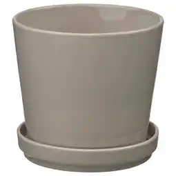 IKEA KlotlÖnn Blomsterpotte med skål, inne/ute/grå/beige, 15 cm tilbud
