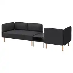 IKEA Lillehem 3-seters modulsofa med sidebord, Gunnared mørk grå/tre tilbud