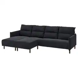 IKEA Mannarp 4-seters sofa med sjeselong, Saxemara blåsvart tilbud