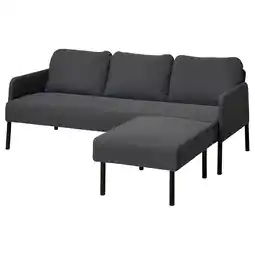 IKEA Glostad 3-seters sofa med sjeselong, Knisa mørk grå tilbud
