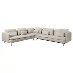 IKEA SÖderhamn Hjørnesovesofa, 6-seter, Fridtuna lys beige tilbud