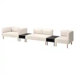 IKEA Lillehem 5-seters modulsofa med sidebord, Vissle/beige tre tilbud