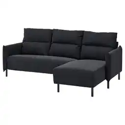 IKEA Mannarp 3-seters sofa med sjeselong, Saxemara blåsvart tilbud