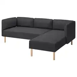 IKEA Lillehem 3-seters modulsofa med sjeselong, Gunnared/mørk grå tre tilbud
